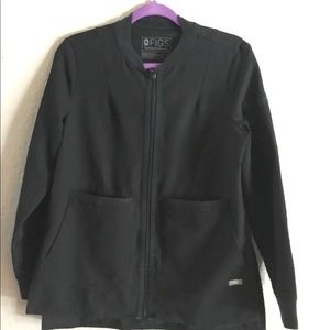 Figs scrubs black Womens size small Bellery jacket